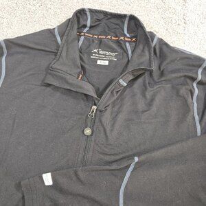 Terramar Long Sleeve Base Layer Shirt Mens Medium Black Climasense Poly Blend